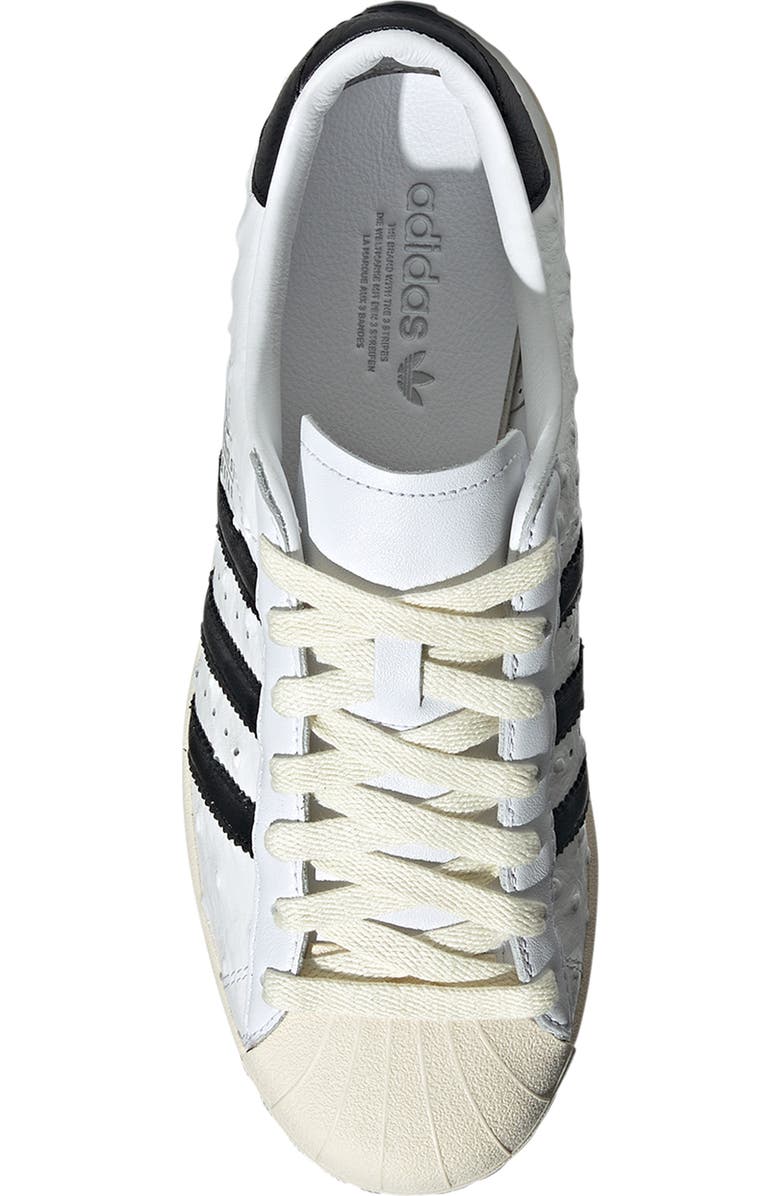adidas Superstar Embossed Sneaker, Alternate, color, White/ Black/ Cream White
