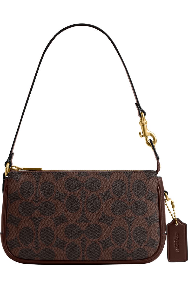 COACH Plaza Signature Coated Canvas Shoulder Bag, Main, color,