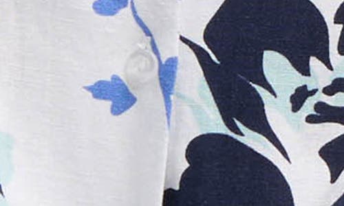 Ellen Tracy Tie Front Shirt In Azure Bouquet