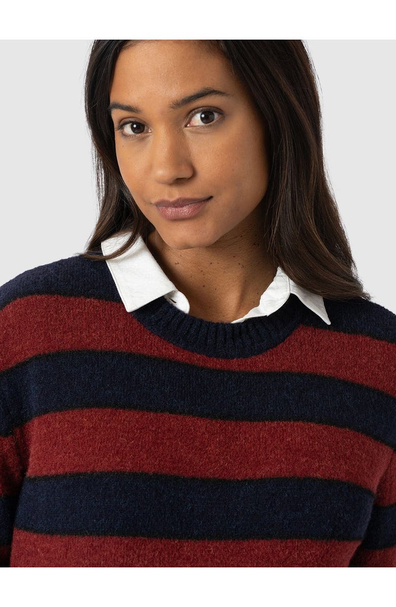Saint + Sofia Azura Knit Sweater, Alternate, color, Red/Navy