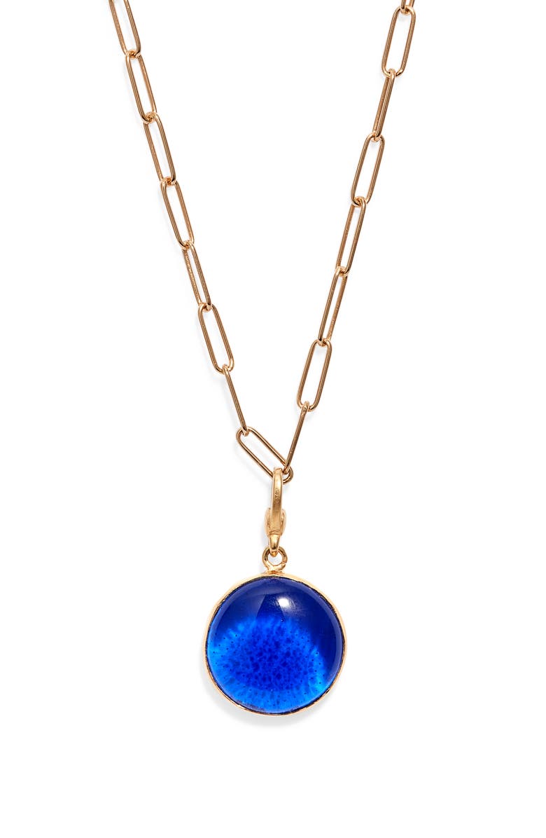 SOKO Umbo Circle Pendant Necklace, Main, color, Colbalt