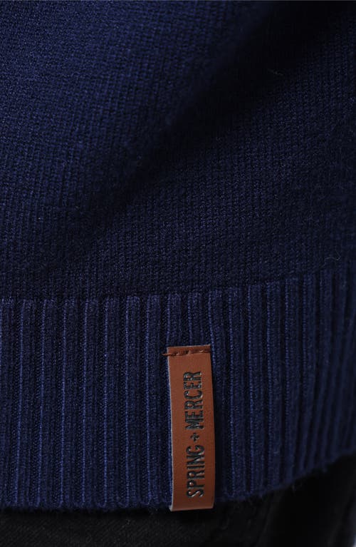 Spring + Mercer Mock Neck Full Zip Sweater In Navy