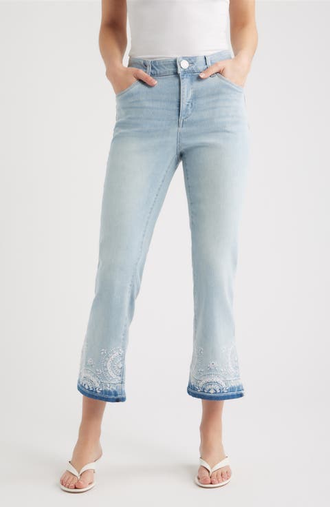 Wit & Wisdom Bennett High Waist Ankle Barely Bootcut Jeans (Powder Blue Artisanal) (Regular & Petite)