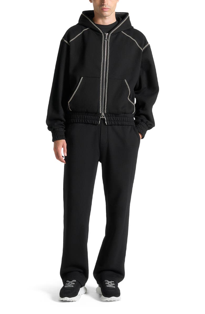 Manière De Voir Ivan Whipstitch Raglan Effect Zip Hoodie, Alternate, color, 