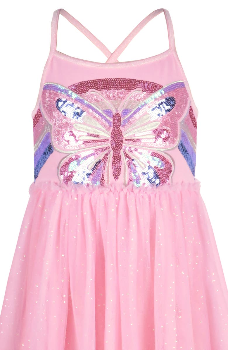 Zunie Kids' Butterfly Sequin Tutu Dress, Alternate, color, Pink