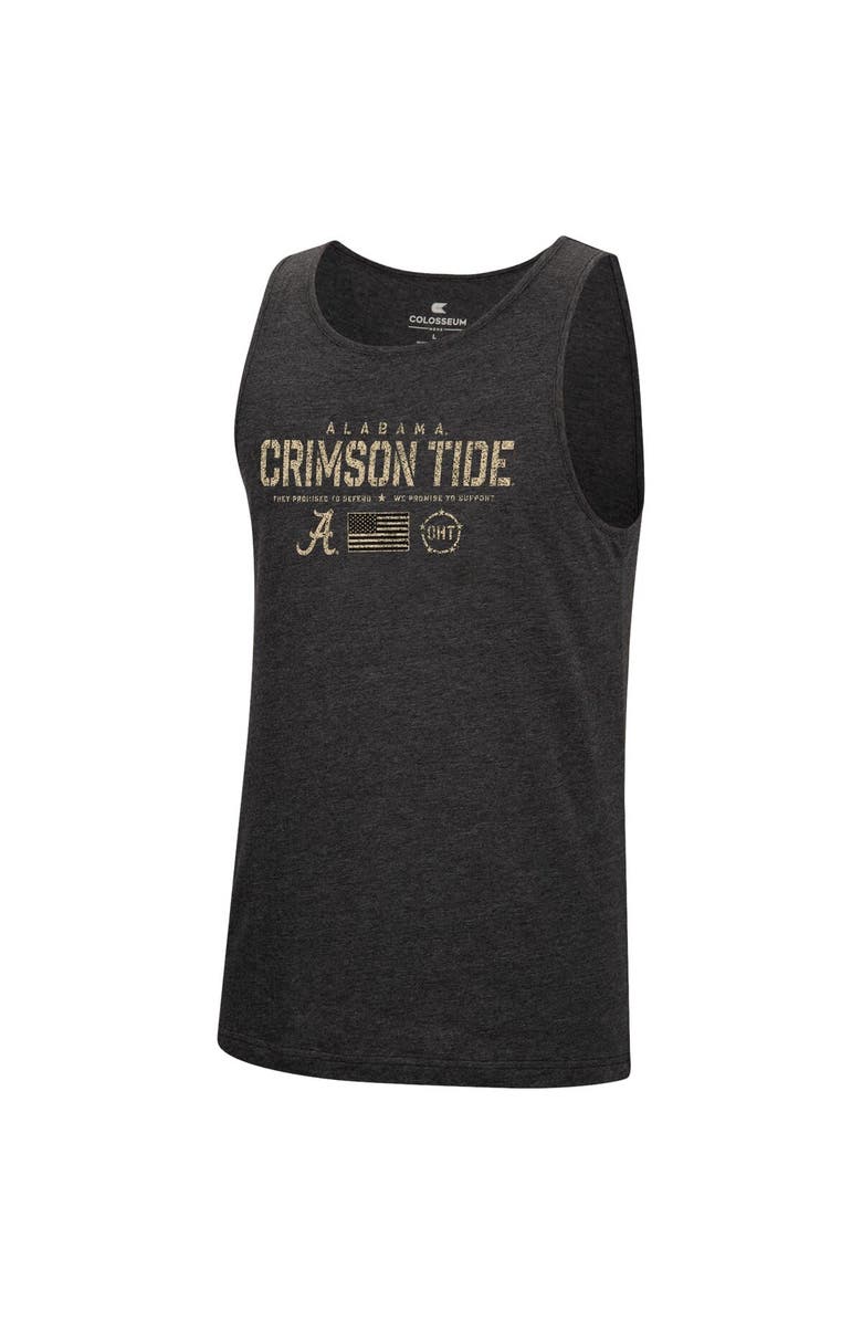 COLOSSEUM Men's Colosseum Heathered Black Alabama Crimson Tide Military Appreciation OHT Transport Tank Top, Alternate, color, 
