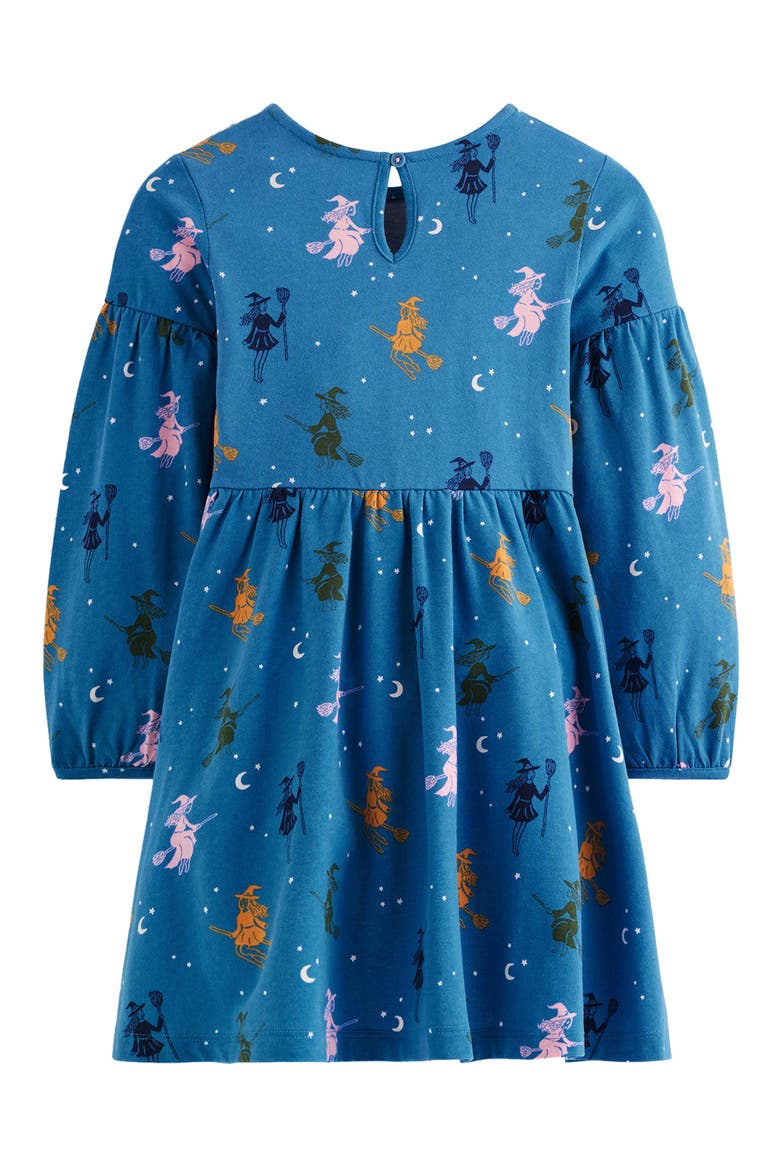 Kids' Blouson Sleeve Twirly Dress, Alternate, color, BLUE HALLOWEEN WITCHES