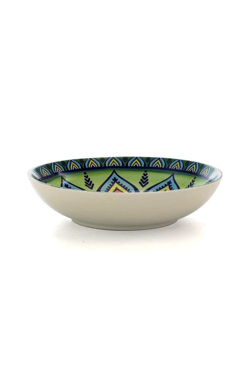 Mozaik 16 Piece Stoneware Dinnerware Set, Alternate, color, Green