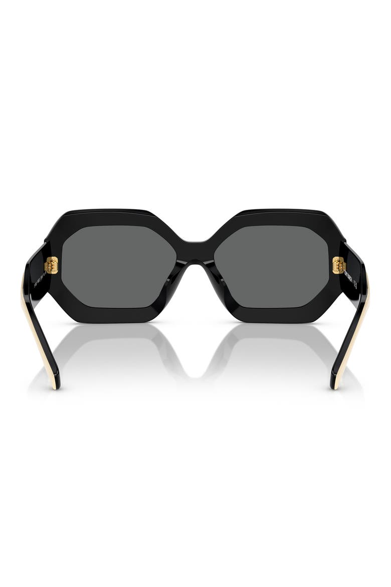 55mm Geometric Sunglasses, Alternate, color, BLACK/ IVORY / DARK GREY SOLID