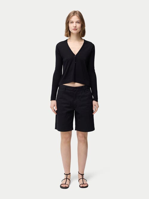 Gobi Mongolian Cashmere Lightweight Cashmere Silk Cardigan In Black