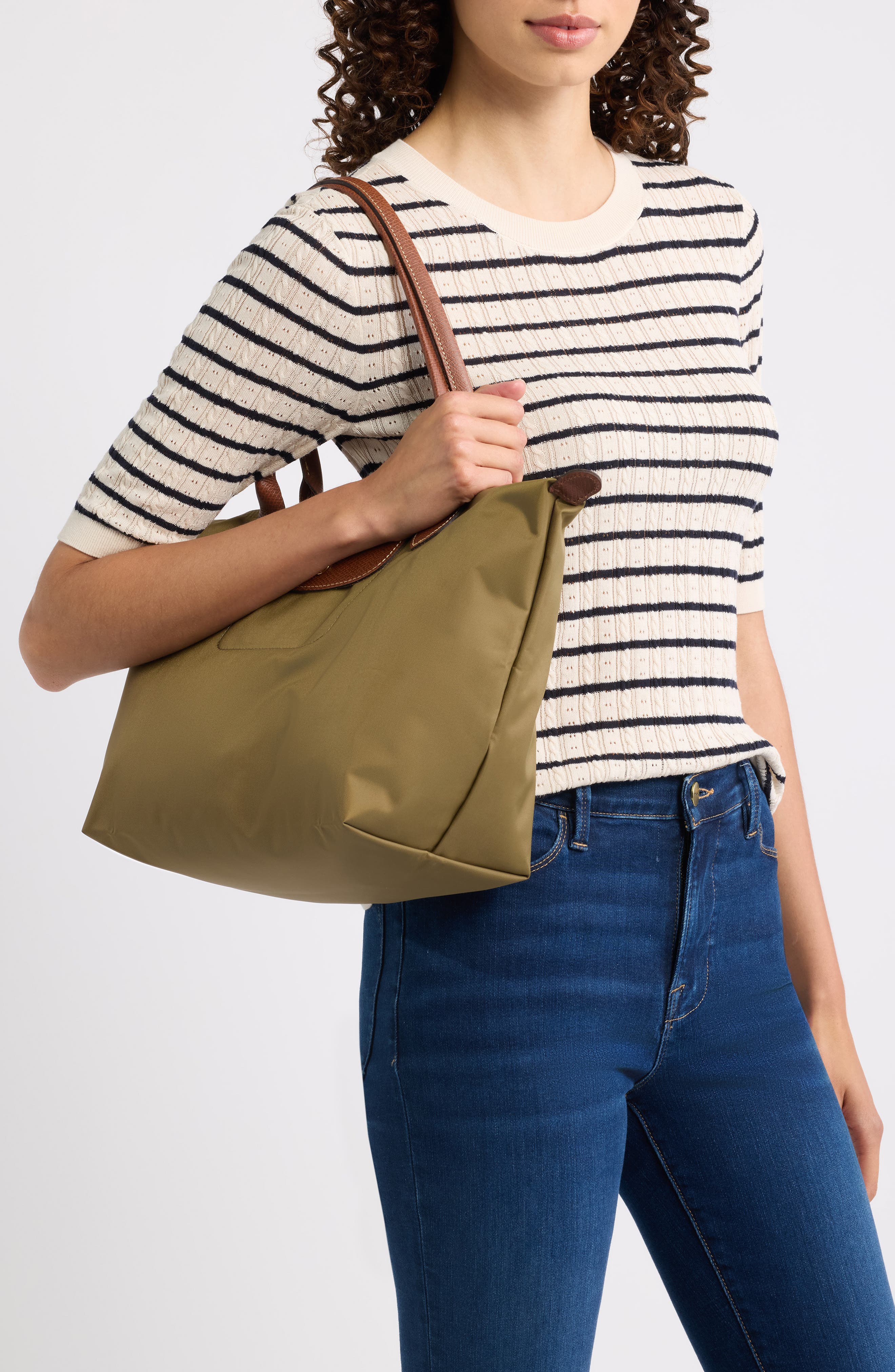 Le Pliage Medium Shoulder Tote, Alternate, color, OLIVE