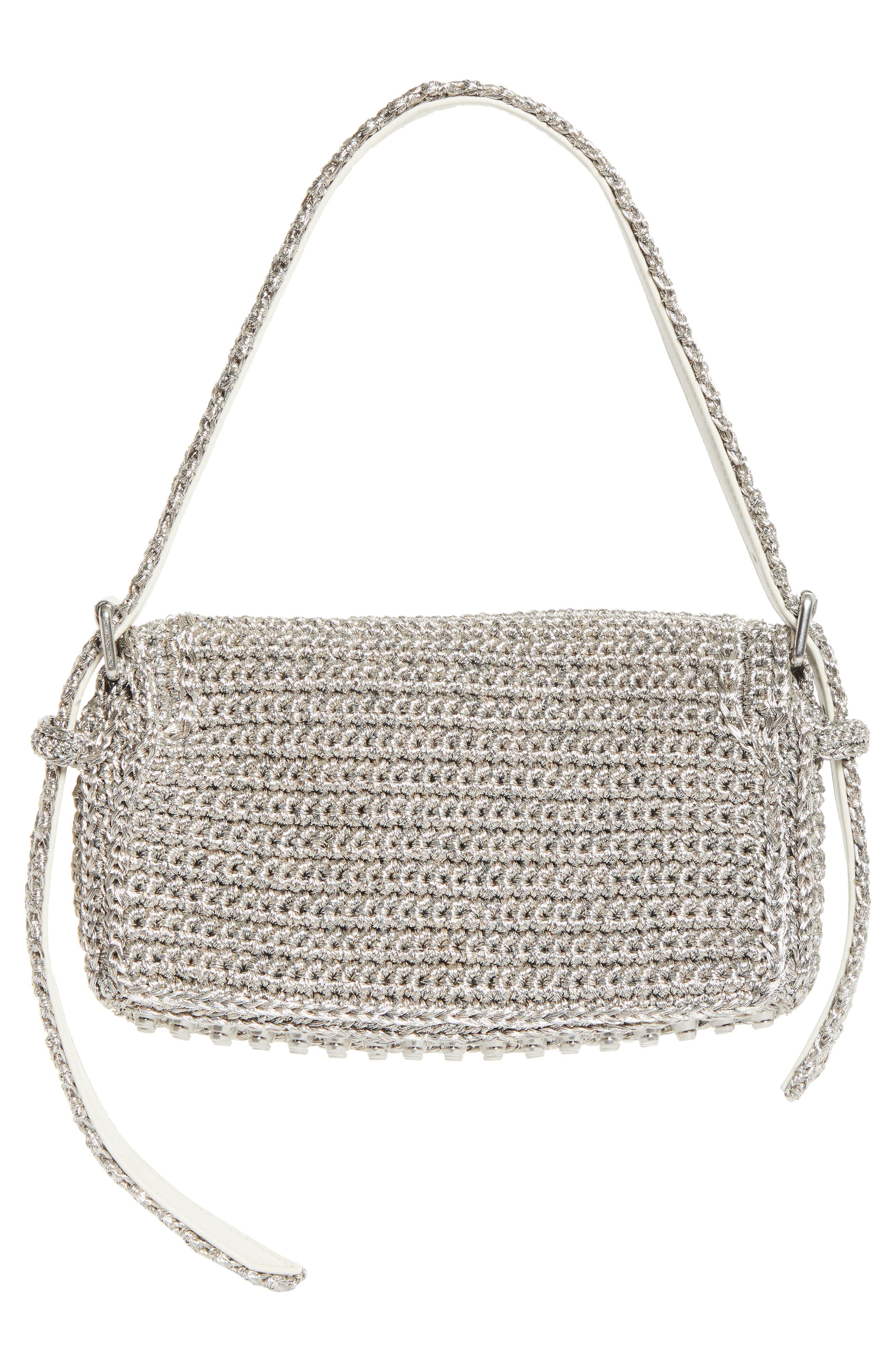 Alexander Wang Ricco Cozy Slim Woven Shoulder Bag, Alternate, color, Metallic Gunmetal