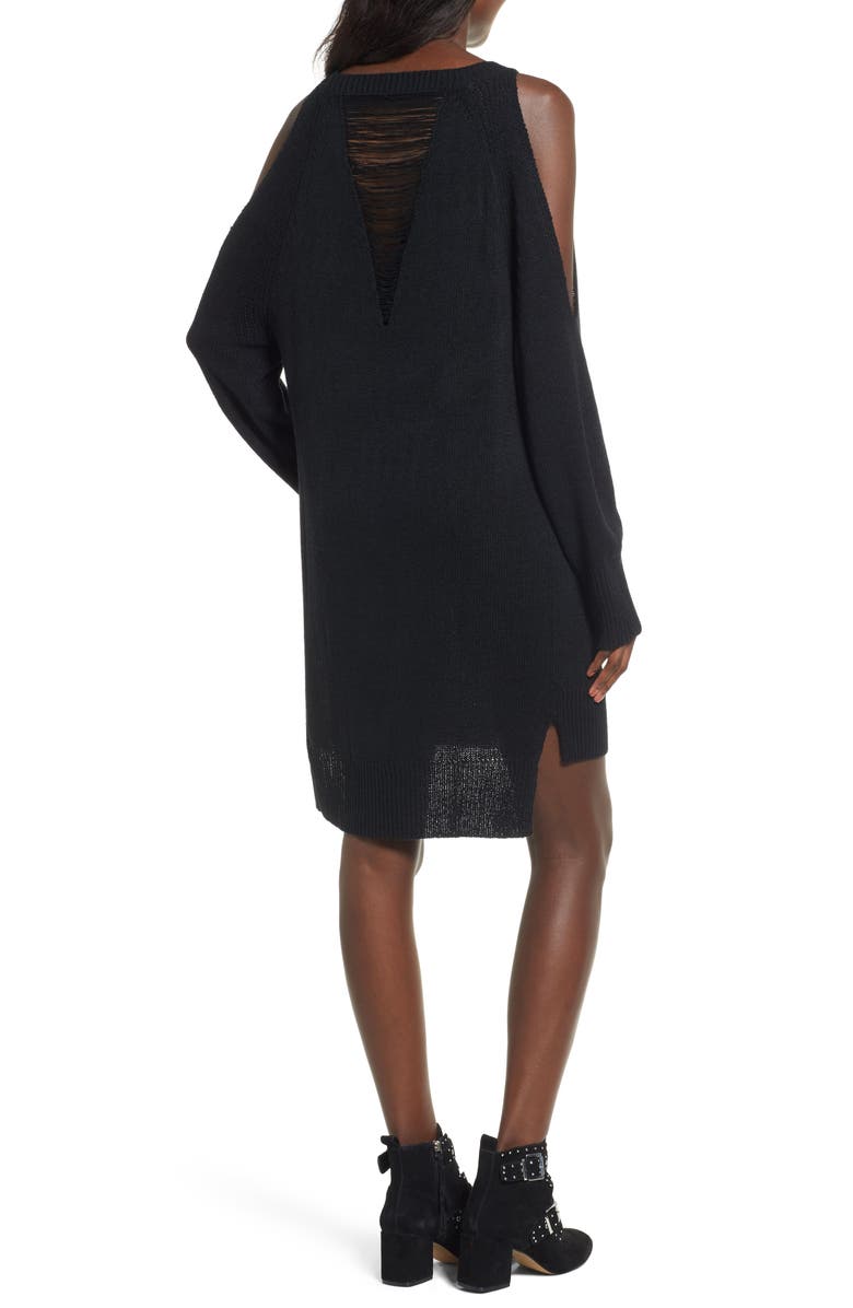 All in Favor Shredded Back Cold Shoulder Dress, Alternate, color,