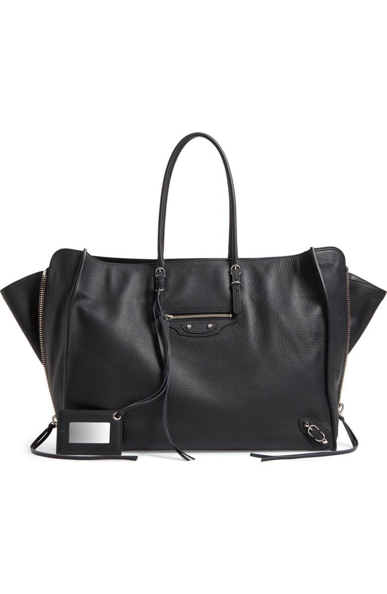 Balenciaga Papier A4 Zip Around Leather Tote, Main, color,