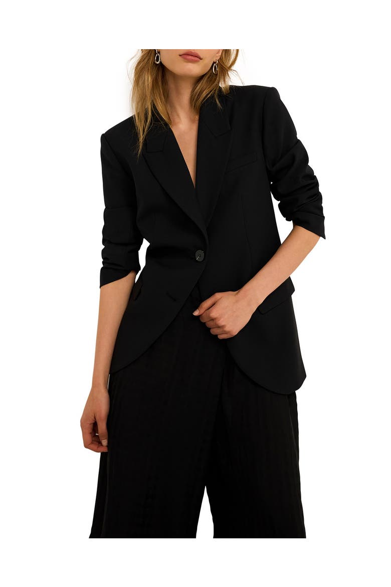 Single Breasted Long Sleeve Blazer, Main, color, Black