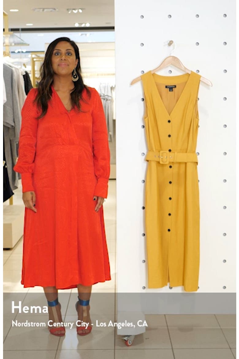 Sleeveless Button-Up Midi Dress (Nordstrom Exclusive) video