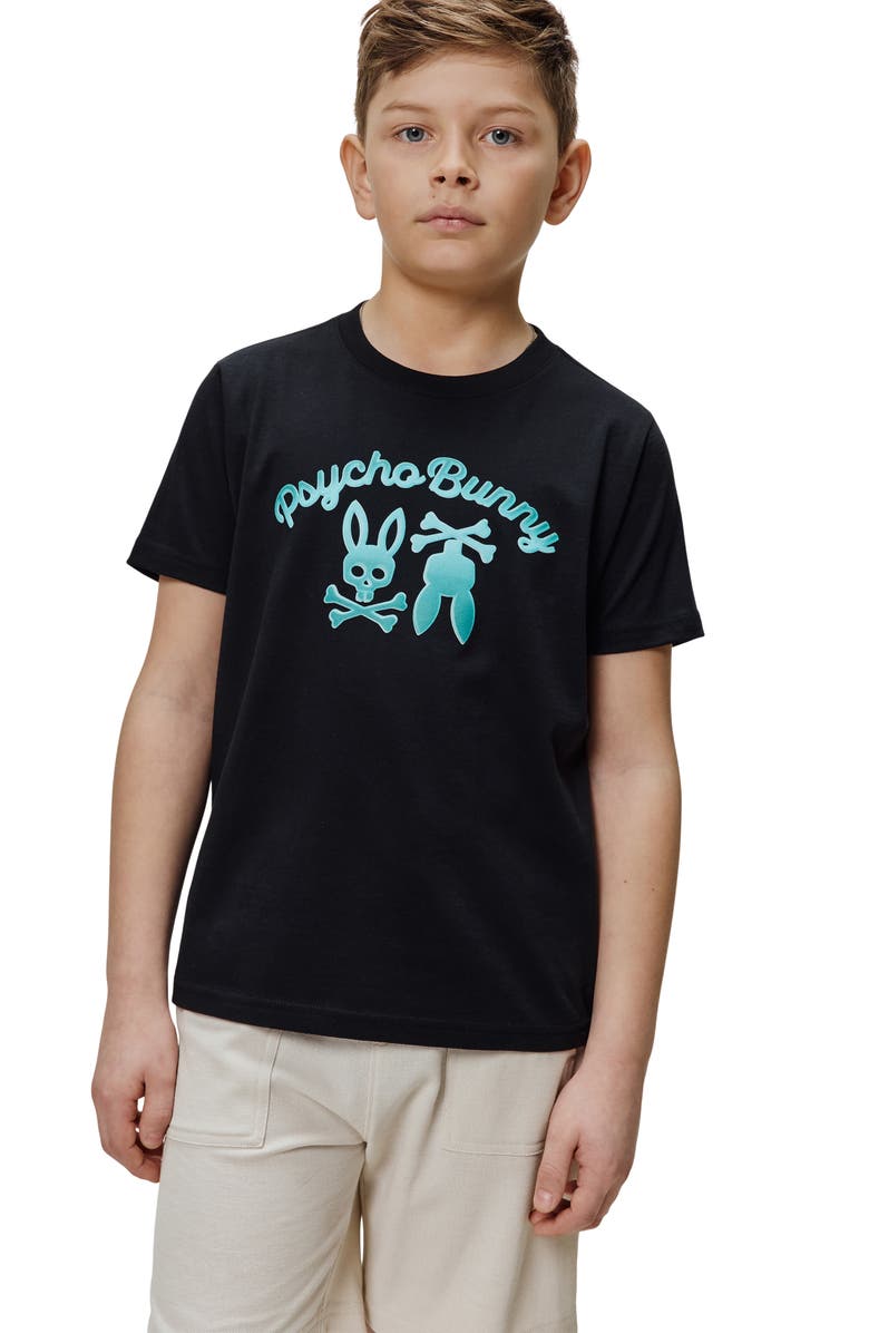 Psycho Bunny Kids' Aram Graphic T-Shirt, Alternate, color, Black