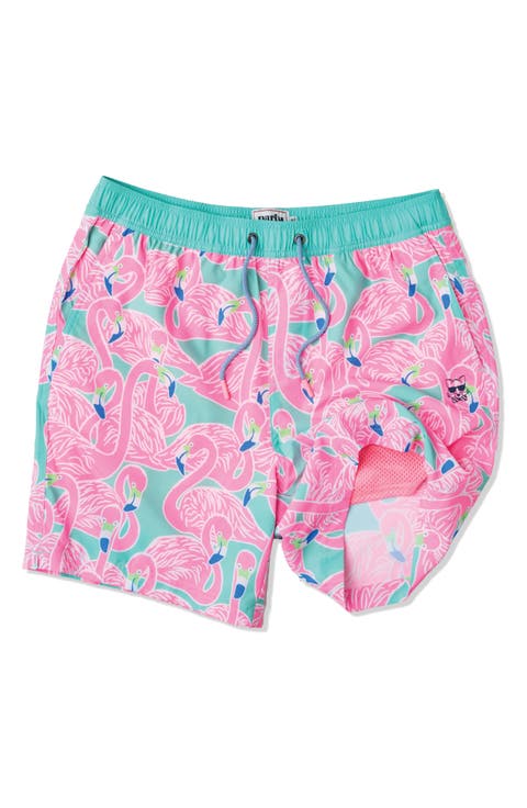 Flockin Aye Happy Hour 7-Inch Swim Trunks