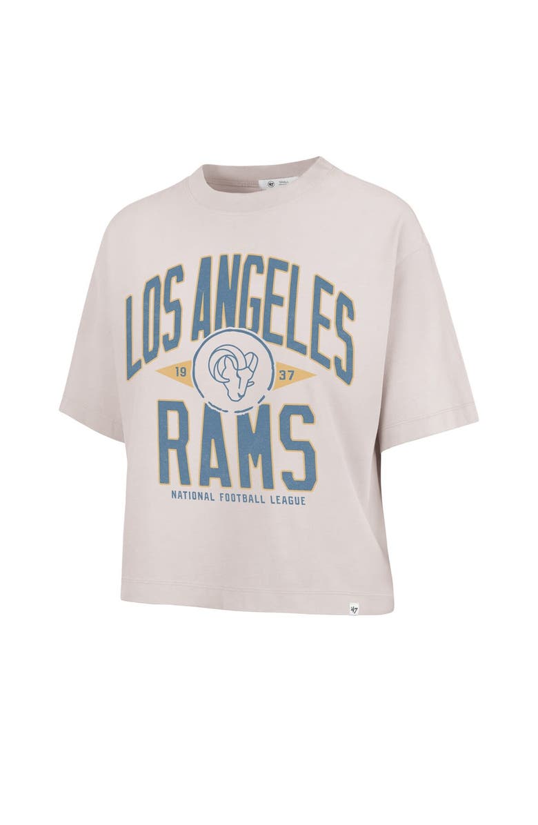 '47 Women's '47 Natural Los Angeles Rams Cropped Windthrow Ravine T-Shirt, Alternate, color,