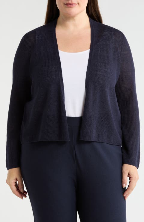 Organic Linen & Organic Cotton Cardigan (Plus)