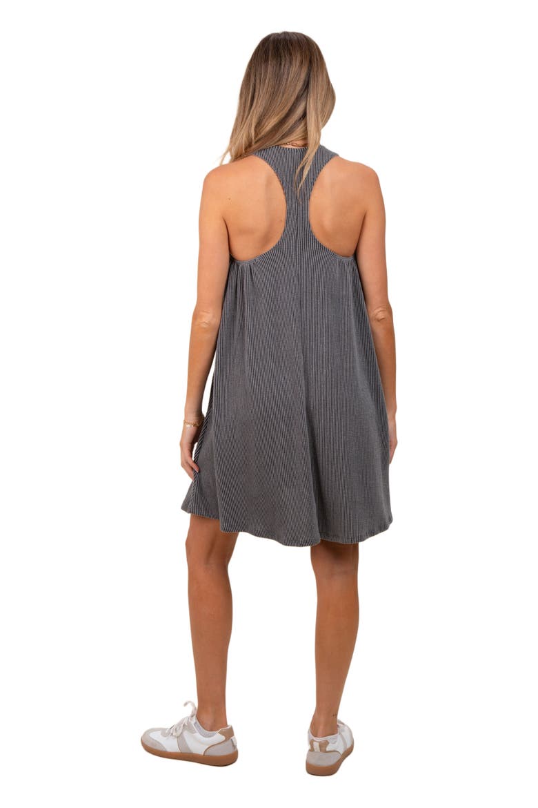 Ribbed Sleeveless Open Back Midi Dress, Alternate, color, Charcoal Grey