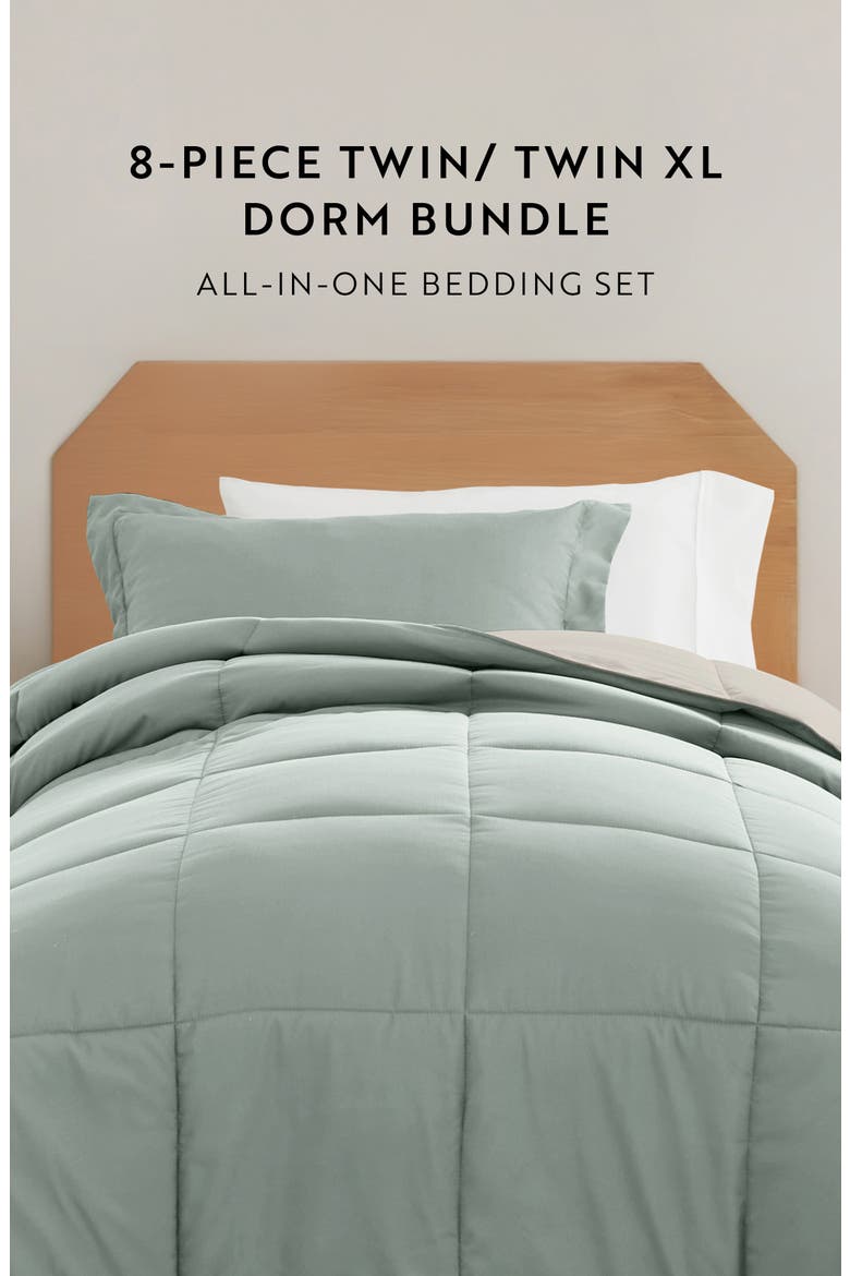 Ultimate College Essentials Bedding Bundle., Alternate, color, EUCALYPTUS/ NATURAL
