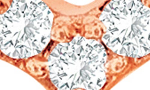 Suzy Levian Diamonds 14k Gold Diamond Open Heart Stud Earrings In Rose