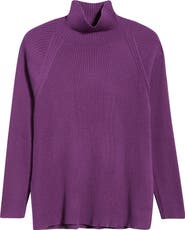 Eileen Fisher Rib Turtleneck Wool Sweater