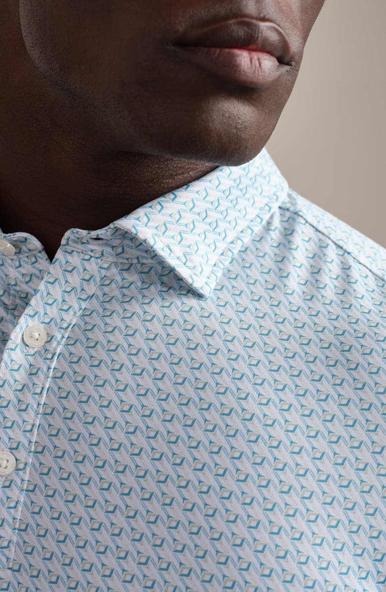 Rhone Drive Time Performance Polo, Alternate, color, Cool Mint Diamond Geo