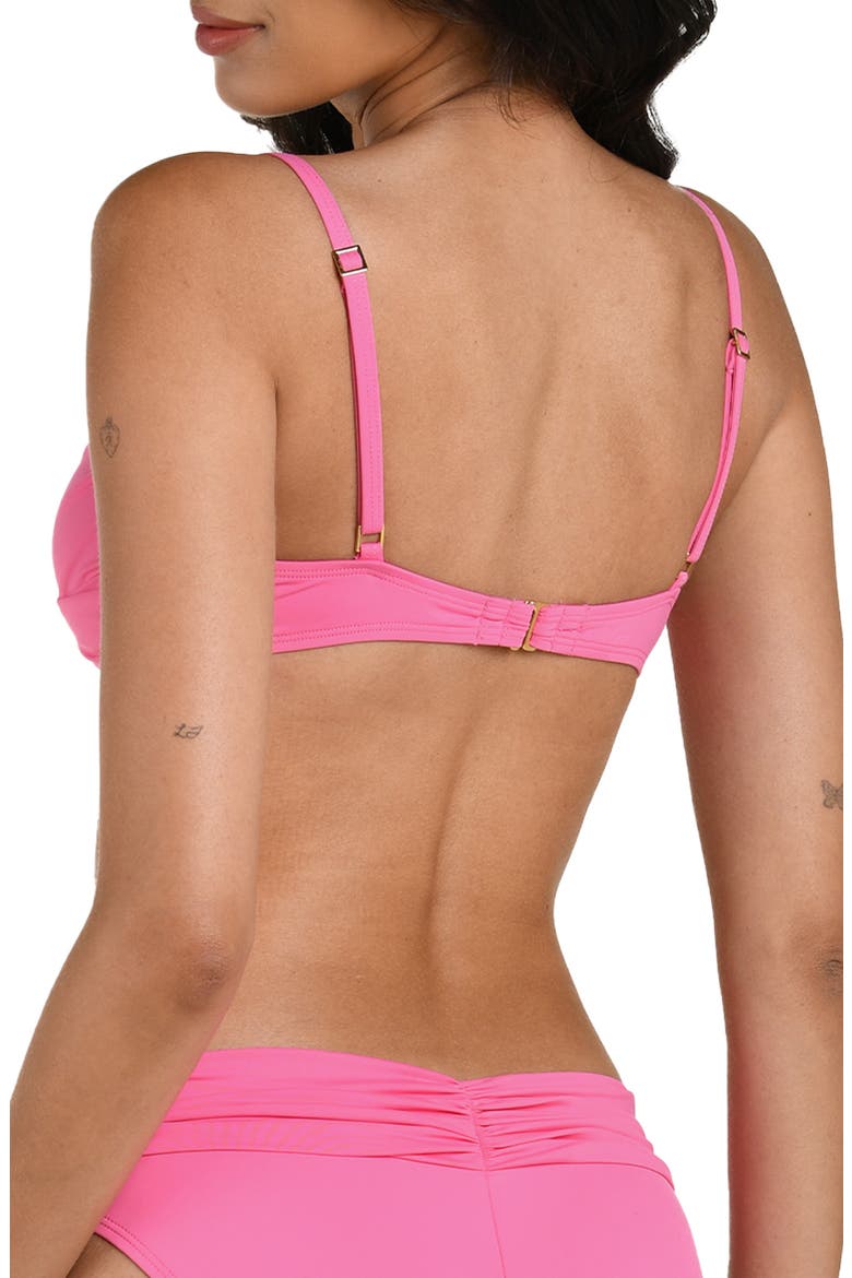 Island Goddess Wrap Bikini Top, Alternate, color, ROSE PINK