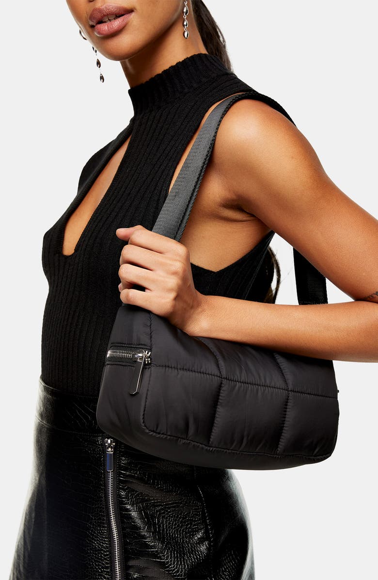 Topshop Quilted Shoulder Bag, Alternate, color,