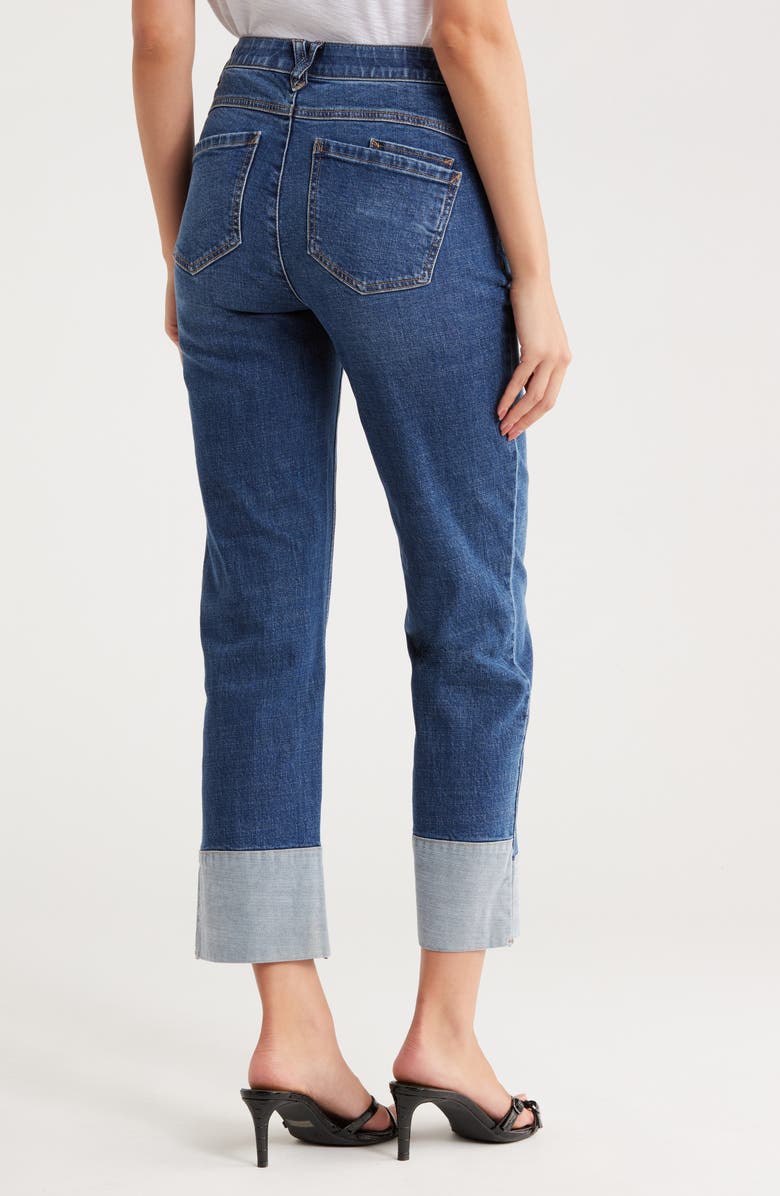 Democracy Reverse Cuff Boyfriend Jeans, Alternate, color, Blue