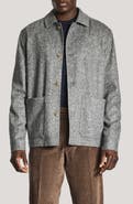 Jack Victor Callum Wool Silk & Cashmere Herringbone Shirt Jacket