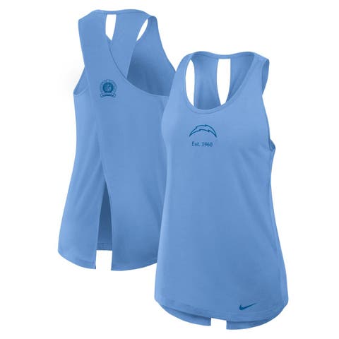 Women's Nike Powder Blue Los Angeles Chargers Glory Crisscross Performance Tank Top