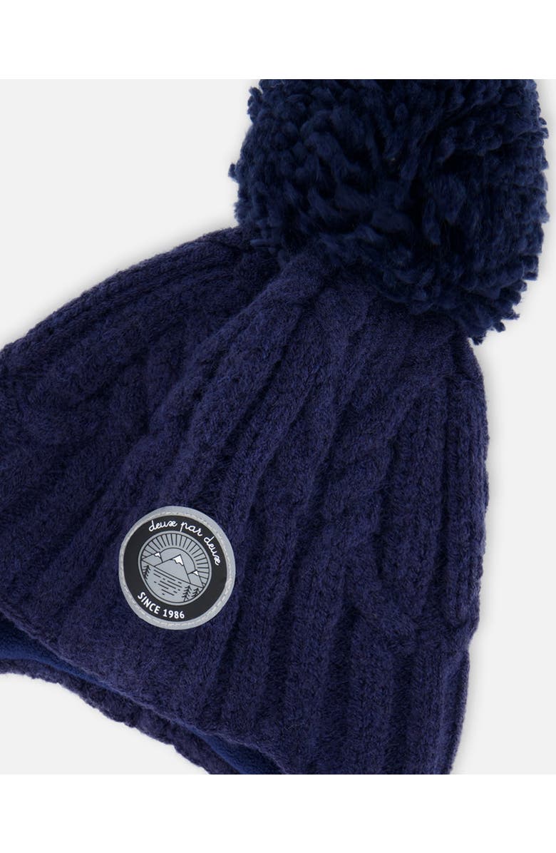 Deux par Deux Kids Unisex Peruvian Knit Hat Navy, Alternate, color,