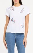 Cinq à Sept Bree Whispering Vines Beaded Cotton T-Shirt