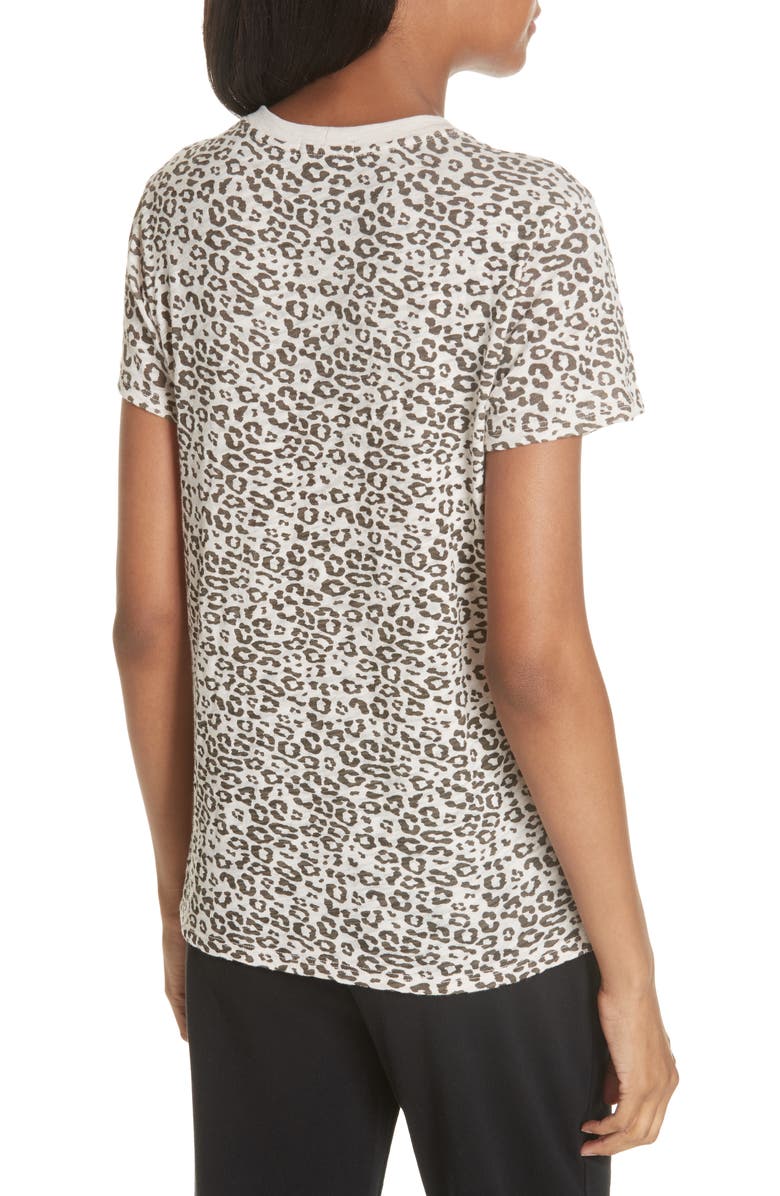 ATM Anthony Thomas Melillo Schoolboy Slubbed Leopard Tee, Alternate, color, 