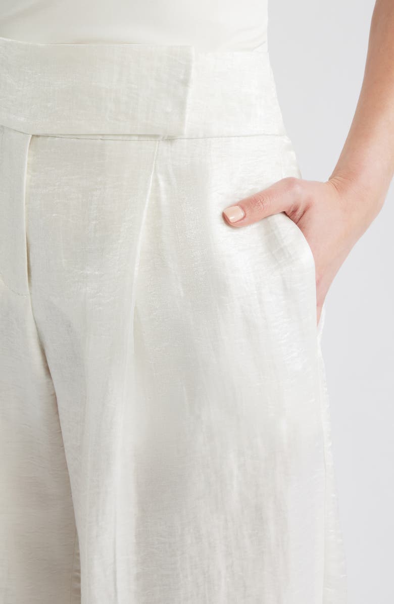 BOSS Tacres High Waist Ankle Wide Leg Pants, Alternate, color, Soft Cream