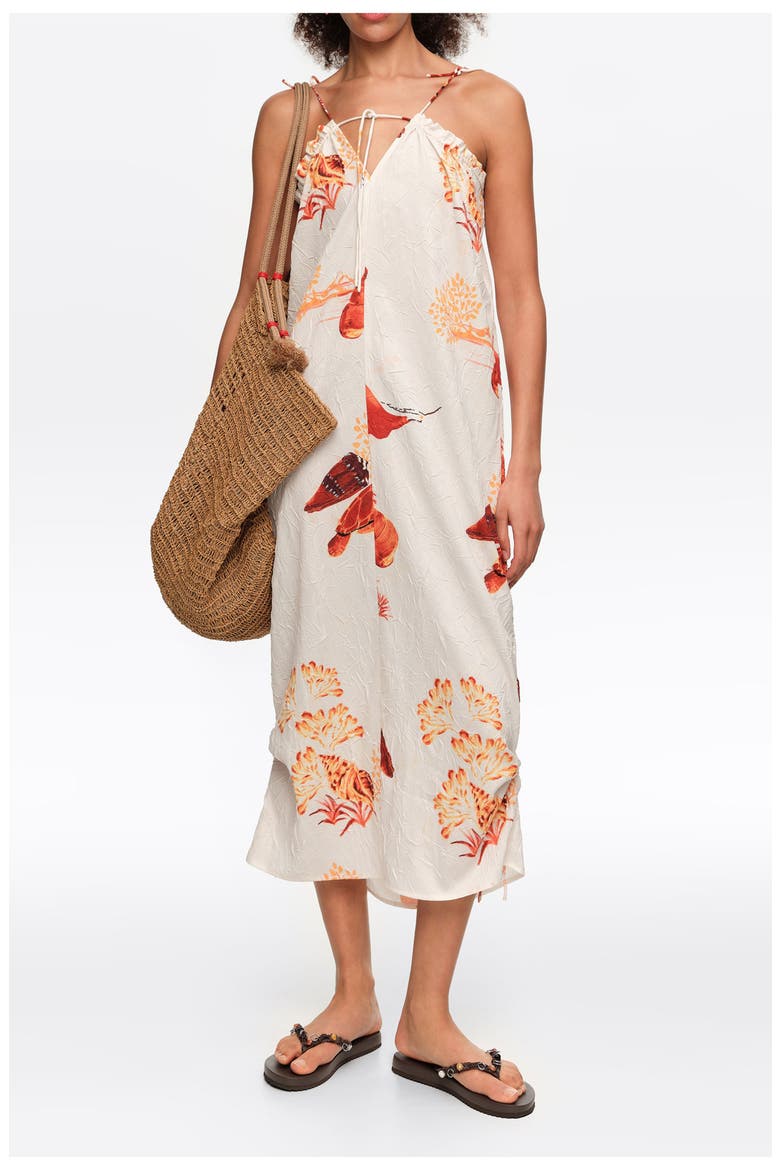 Midi Dress With Adjustable Straps, Alternate, color, TORTUGA DARK ORANGE