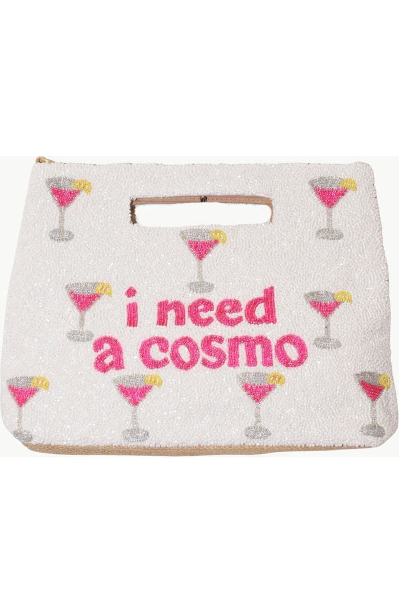 Island to East Side I Need a Cosmo Handle Pouch, Main, color, White