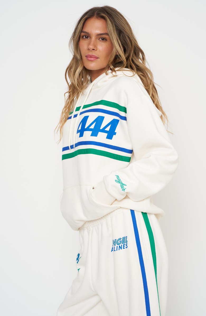 THE MAYFAIR GROUP Angel Airlines Graphic Oversize Hoodie, Alternate, color, White