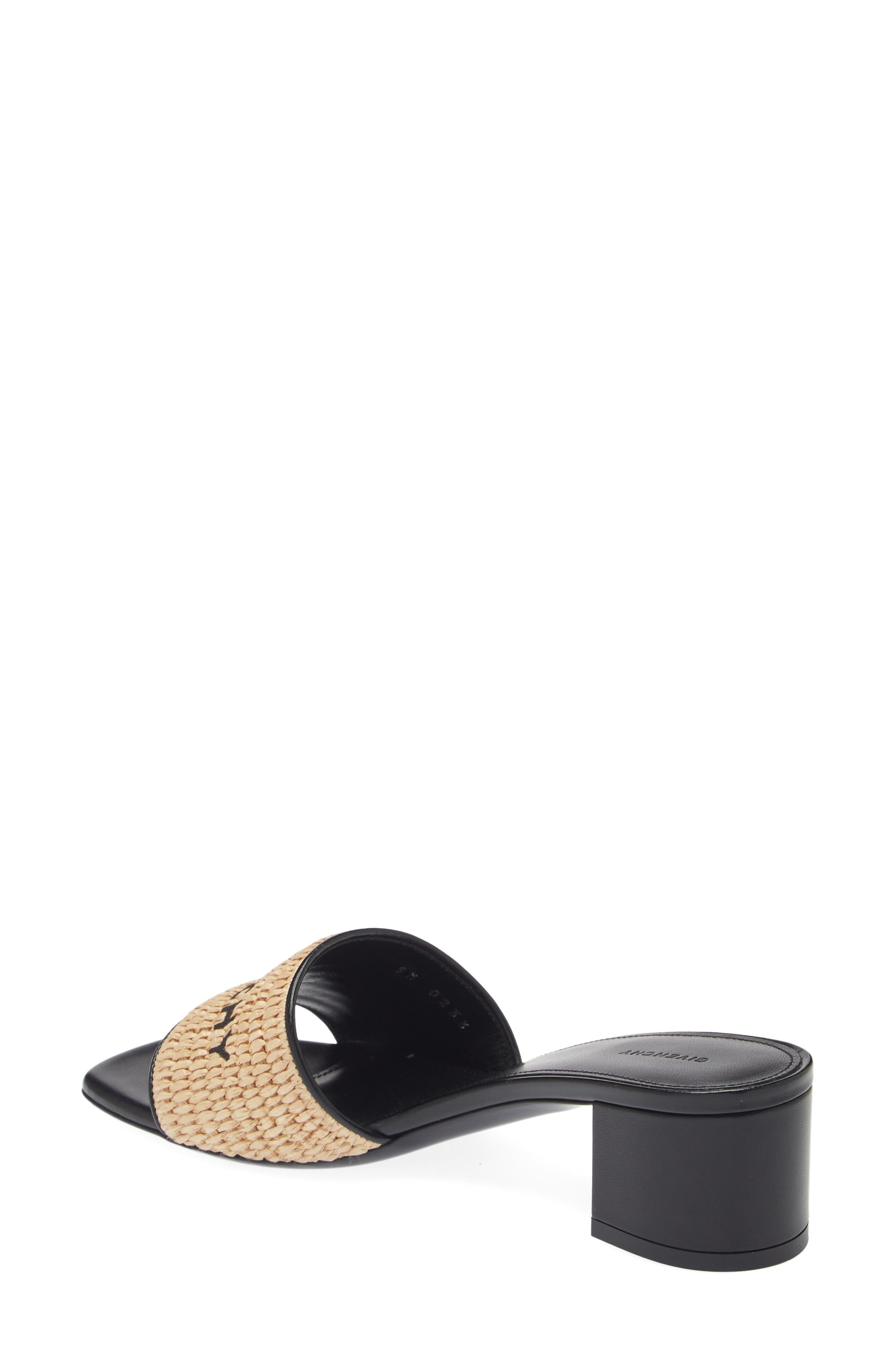Logo Raffia Slide Sandal, Alternate, color, 255-BEIGE/BLACK