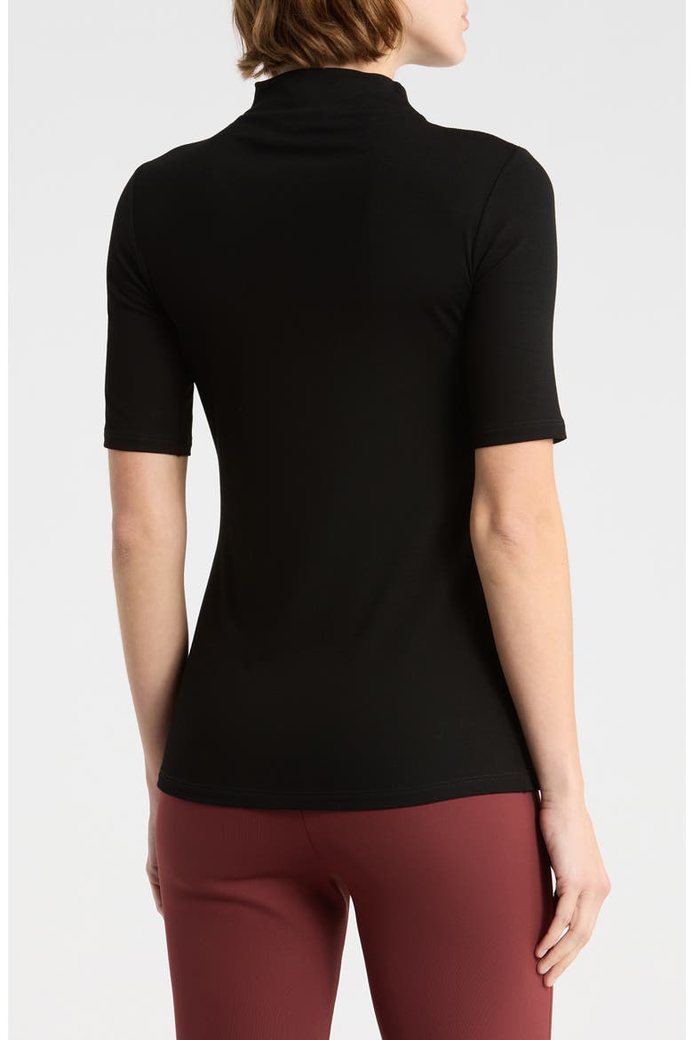 Cruzio Ribbed Mock Neck Top, Alternate, color, BLK