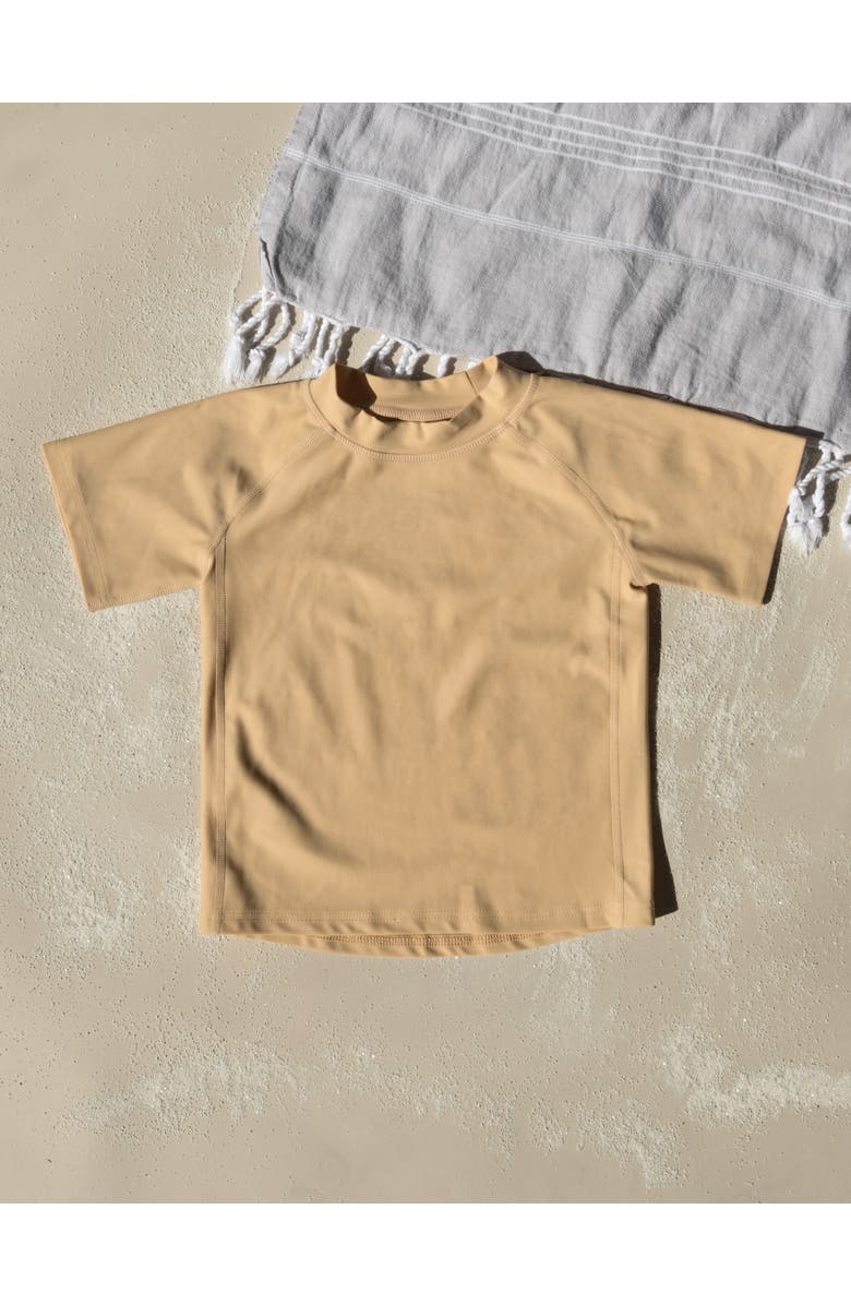 Leveret Kids Short Sleeve Rash Guard, UPF 50+ Swim Shirt, Alternate, color, Beige