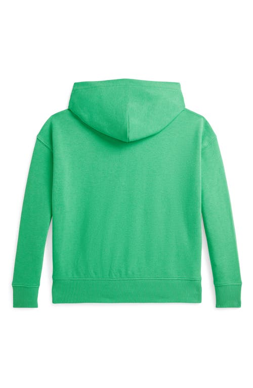 Polo Ralph Lauren Big Pony Logo French Terry Hoodie In Plato Green