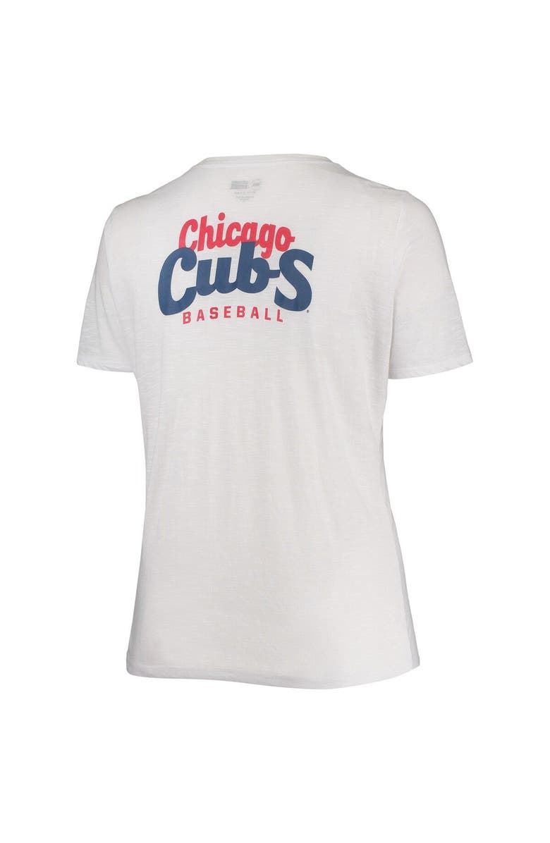 New Era Women's New Era White Chicago Cubs Plus Size 2-Hit Front Knot T-Shirt, Alternate, color, White