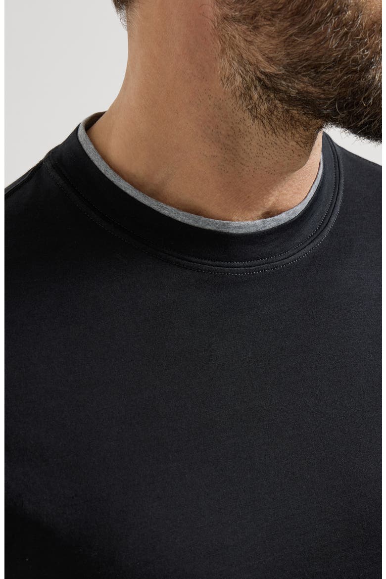 T-shirt with faux-layering, Alternate, color, Black