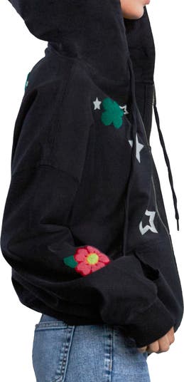 Birds of a Feather Embroidered Zip-Up Graphic Hoodie