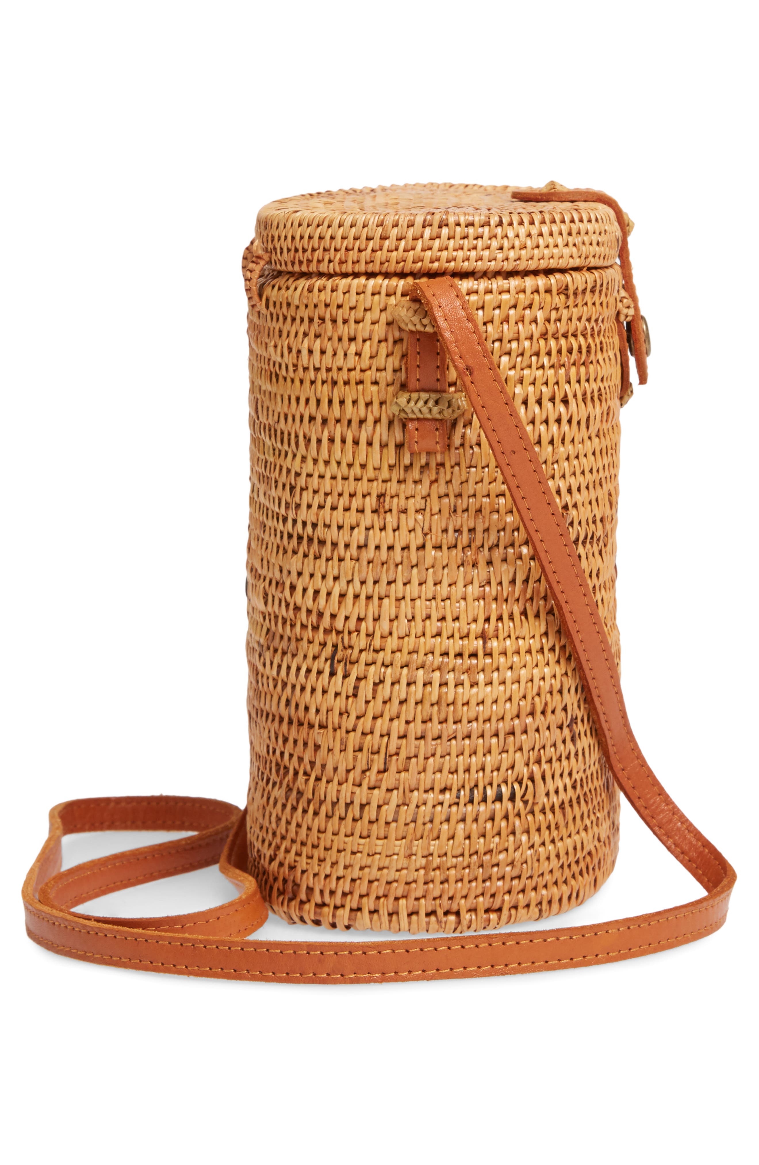 Nordstrom Woven Rattan Structured Basket Bag, Alternate, color, 