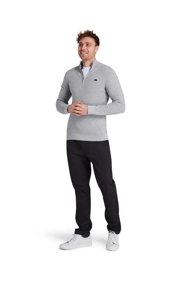 Raging Bull Classic Ribbed Quarter Zip Knit Jumper, Alternate, color, Grey